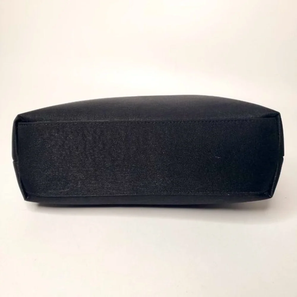 Black Metallic Fabric Spring Style Metal Handle‎ Handbag Purse